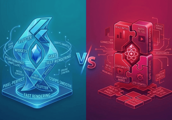 Flutter vs React Native Hero img