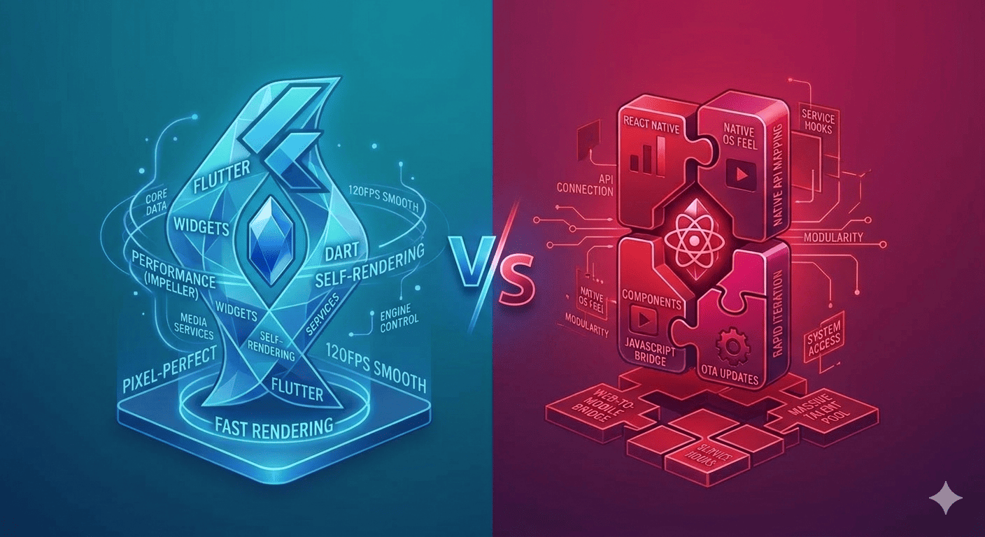Flutter vs React Native Hero img